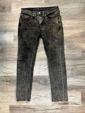 Acid Wash Black Skinny Jeans